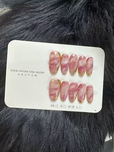 <span class=keywords><strong>Uñas</strong></span> Postizas de Mármol Rosa Hechas a Mano al por Mayor, <span class=keywords><strong>Uñas</strong></span> Personalizadas Reutilizables con <span class=keywords><strong>Flores</strong></span> 3D y Lámina Dorada, Cortas y Cuadradas, <span class=keywords><strong>para</strong></span> Suministros de Salón de <span class=keywords><strong>Uñas</strong></span> - Product Image 3