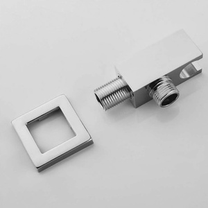 Brass Square 1/2 Inch Shower Hose Connector Wall Supply Elbow with <b>Hand</b> Shower Holder Round Wall Mount Drop Union Water Outlet - Product Image 3