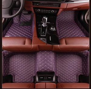 Luxury <strong>Car</strong> <strong>Mats</strong> Leather Customs Made 95% <strong>Car</strong> Models Full Coverage Interior Protection Waterproof <strong>Mats</strong> Black with <strong>Red</strong> Lines - Product Image 5