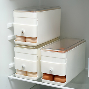Egg <b>Storage</b> <b>Box</b> Stackable <b>With</b> Flip Top <b>Lid</b> For Refrigerator Kitchen Use Milky White Holds 45 Eggs - Product Image 1