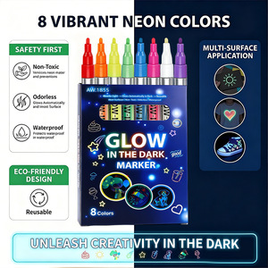 Marqueurs phosphorescents 2026 – 8 couleurs néon fluorescentes <span class=keywords><strong>pour</strong></span> masques de fête, pierre, tissu, verre, bois et loisirs créatifs - Product Image 3