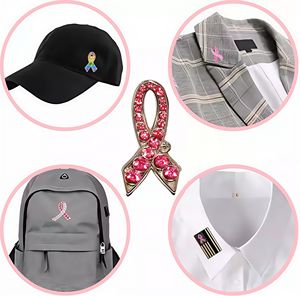 Spille Personalizzate con Nastro Rosa per la Consapevolezza sul Cancro al Seno, Supporto e Speranza, Eventi di <span class=keywords><strong>Beneficenza</strong></span>, Campagne di Ottobre, Distintivi in Metallo all'Ingrosso - Product Image 2