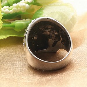 Skull <b>Ring</b> Men's Retro Silver Red Eyes Stainless Steel Punk Jewelry Gift - Product Image 3