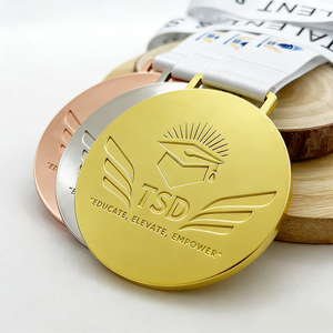 Fabricante Logotipo personalizado Metal Talento Habilidades Desarrollo Competencia Campeón <span class=keywords><strong>Medalla</strong></span> DE HONOR Premio de esmalte Medallas con cinta - Product Image 2