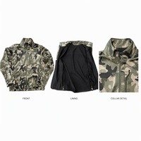 Veste de travail camouflage OEM ODM avec poignets réglables à boucles auto-agrippantes et ourlet élastique à cordon de serrage pour service sur le terrain