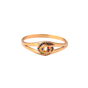 Bracelet tendance en acier inoxydable 316L plaqué or PVD avec pierres multicolores, bijoux pour femmes - Product Image 2