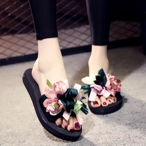 Sandales <span class=keywords><strong>compensées</strong></span> d'été pour femmes, style européen et américain, à semelle épaisse, grandes tailles, à enfiler, tendance - Product Image 6