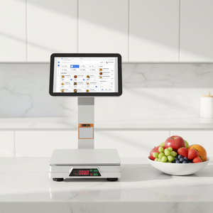 Báscula Comercial C6 con Impresión de Etiquetas Adhesivas para Frutas y Verduras, con Sistema POS e IA para Supermercados, Diseño Compacto C6 para Espacios Pequeños - Product Image 1