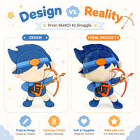 Peluche d'archer de dessin animé personnalisée au design original, jouet en peluche soigneusement conçu avec accessoires pour cadeaux promotionnels de marque