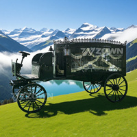 Lanterne décorative royale antique à roues à rayons pour cortège funéraire