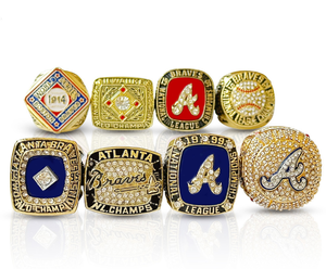 Anillos de Campeonato de la MLB, 8 Anillos de Aleación de los Atlanta Braves, Regalo de Cumpleaños Unisex para Fanáticos del Béisbol, Gran Venta - Product Image 1