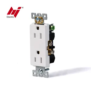 High Quality 15A Self Grounding Double Of Wall Receptacle