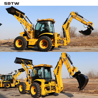 Laris teleskopik mengambang murah Mini Backhoe Loader dengan Cina 3cx 4CX 2.5ton 388H 4x4 dengan harga dijual