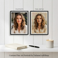Portrait personnalisé à partir de photo |   Peinture à l'huile réaliste, style d'art classique
