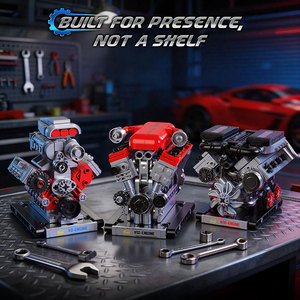 JMBricklayer 3-in-1 Mini Motormodel Auto Bouwsets 808 Stuks Bedienbare V8 V12 W16 Motor Set STEM Natuurwetenschappelijk Speelgoed Verzamelmodel Cadeau - Product Image 3