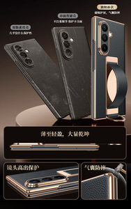 Funda de piel de vaca con tapa magnética y correa para la muñeca para <span class=keywords><strong>Samsung</strong></span> <span class=keywords><strong>Z</strong></span> <span class=keywords><strong>Fold</strong></span> 8 Ultra, compatible con <span class=keywords><strong>Samsung</strong></span> <span class=keywords><strong>Z</strong></span> <span class=keywords><strong>Fold</strong></span> 8, 7, 6, 5, 4 - Product Image 5