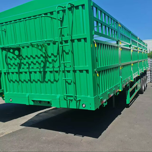 Semirremolque de 3 ejes y 50 toneladas con estacas de acero y paredes laterales de rejilla para transporte de construcción y alimentos en el puerto de Argelia - Product Image 3
