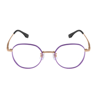 Monturas de Gafas Ópticas Modernas Minimalistas de Titanio IP en Oro Púrpura Brillante, Estilo de Diseñador para Mujer, OEM ODM