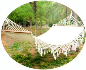 <span class=keywords><strong>Hamac</strong></span> en coton pour une personne, <span class=keywords><strong>barre</strong></span> d'épandage en bois de hêtre avec glands, capacité de 300lb - Product Image 5