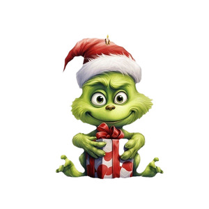 Adorno Navideño de Acrílico Plano con Diseño de Bebé <span class=keywords><strong>Grinch</strong></span>, Decoración para Árbol de Navidad, Estilo Moderno y Minimalista - Product Image 5