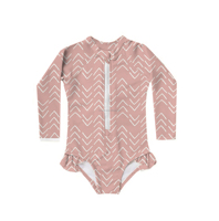 Traje de baño personalizado con estampado floral de una pieza para niñas, traje de baño multirayas para bebés, trajes de baño con protección solar UPF 50 +
