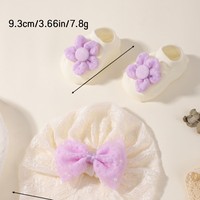 Nouvelle mode transfrontalière Asie du Sud-Est : Ensemble bandeau et chaussettes décoratifs en maille, faits main, avec nœuds et paillettes pour enfants