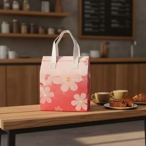 Bolsa Térmica Desechable de Tela No Tejida con Aislamiento de Papel de Aluminio para Pasteles, Postres, Café, Pan, Bolsa Refrigerante para Llevar - Product Image 1