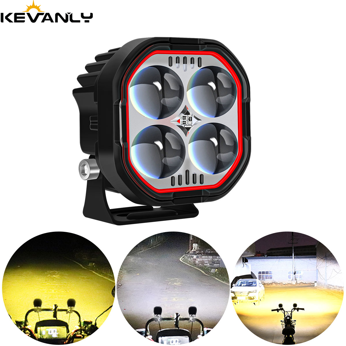 Super Bright 3 Inch Mini Driving Motorcycle Auxiliary Spotlight LED Work Light for Motorcycle Luces Para Moto Led Headlight