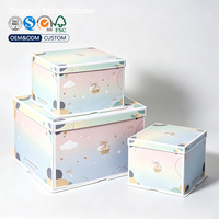 Boîtes à gâteaux auto-érectables en carton recyclé de qualité alimentaire, non transparentes, personnalisées en 3 parties, emballage moderne pour boulangerie