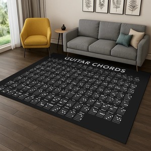 Alfombra musical con tabla de teoría de acordes de guitarra para dormitorio, sala de estar, sofá, felpudo, decoración de cocina, alfombra antideslizante para área de juegos infantil - Product Image 5
