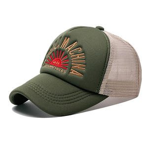 Casquette de camionneur américaine avec broderie de lettres, chapeau de soleil unisexe, protection solaire, maille personnalisée, 6 panneaux, réglable - Product Image 2