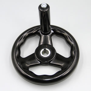 अनुकूलन भीतरी छेद काले चमकदार खत्म प्लास्टिक एक प्रकार का प्लास्टिक राल तीन बोले नालीदार मशीन उपकरण handwheel संभाल - Product Image 1