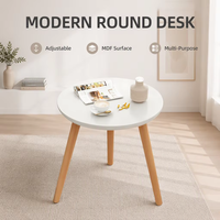 Bureau d'ordinateur moderne avec plateau rond en MDF et structure trépied pour la maison, le bureau, l'angle d'étude, le salon, décoration de meubles