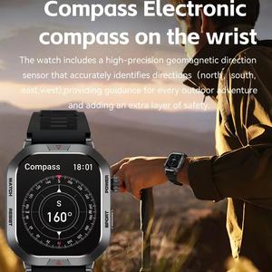 2.01 pouces écran couleur tactile 22Mm bande de Silicone surveillance de la fréquence cardiaque en temps réel Gw66 écran carré hommes Smartwatches - Product Image 4