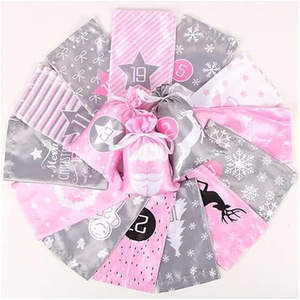 24 jours jute compte à rebours calendrier sacs cordon sacs-cadeaux avec impression de numéros - Product Image 4