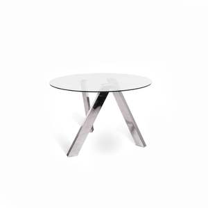 Tavolo fisso in legno massello Louvre Design moderno quadrato e ovale 120cm X 120cm H. 75cm per soggiorno a casa ufficio e cucina - Product Image 1
