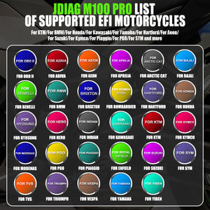 Jdiag เครื่องมือวินิจฉัยเครื่องสแกนมอเตอร์ไซค์อเนกประสงค์, M100ทดสอบแบตเตอรี่12V ระบบคู่อัจฉริยะ Moto Scan - Product Image 3