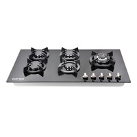 Cuisinière à gaz encastrable 5 brûleurs OEM/ODM d'usine, plaque de cuisson à gaz 90 cm avec panneau en verre trempé, cuisinière à gaz pour cuisine domestique