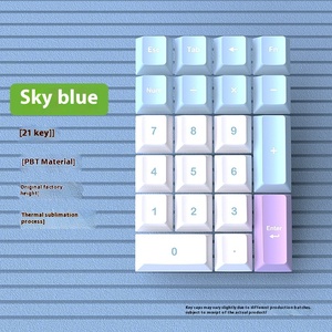 Teclado numérico de sublimación Original PBT de 21 teclas al por mayor azul cielo con interfaz USB retroiluminada <span class=keywords><strong>RGB</strong></span> para Contabilidad Financiera portátil - Product Image 1