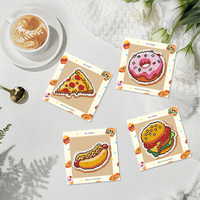 Peinture au diamant miniature de haute qualité Ever Moment, 12 pièces/ensemble, hamburger, petite peinture, art au diamant sur le thème de la restauration rapide, MP003