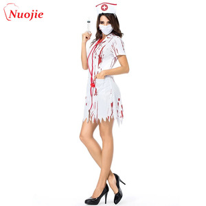 Fête d'halloween sexy <span class=keywords><strong>sanglante</strong></span> <span class=keywords><strong>infirmière</strong></span> zombie <span class=keywords><strong>costume</strong></span> de cosplay pour les femmes filles fantaisie robe/ - Product Image 4