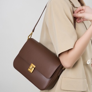 2025 New Designer Genuine Leather <strong>Bags</strong> Premium <strong>Black</strong> Leather Handbag Portable Single Shoulder <strong>Bag</strong> for Women - Product Image 4