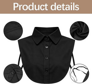Cuello Falso Desmontable Personalizado, Cuello de Blusa Falso, <span class=keywords><strong>Cuellos</strong></span> de Camisa <span class=keywords><strong>Falsos</strong></span> <span class=keywords><strong>para</strong></span> Mujeres y Niñas, Atuendos Diarios, Graduación - Product Image 4
