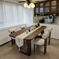 Ensemble de table et de chaises de salle à manger modernes en bois massif pour appartement et hôtel, meubles de salle à manger assemblés