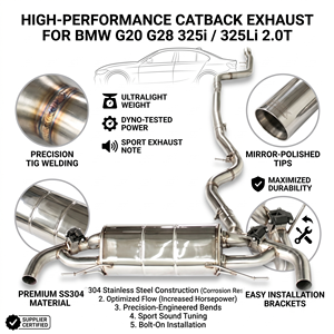 Vortex Direct Fit SS304 Valved Exhaust Systems for BMW G20 G28 325i 325Li 2.0T 2020-2025 Wholesale Suppliers Performance - Product Image 1