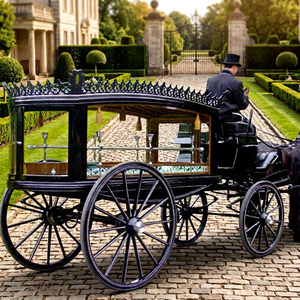 Customizable Funeral Hearse Horse Drawn Special Transportation Factory Directly Sale Horse Drawn Funeral Carriage - Product Image 1