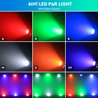 Projecteurs linéaires COB 200W avec volets coupe-flux RGBWA UV 6-en-1, projecteur PAR COB pour scène, fête, concert, église, mariage, théâtre