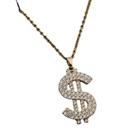 Fashion Dollar Sign pendentif collier femmes all-top touch acier inoxydable lèvre clavicule chaîne accessoire
