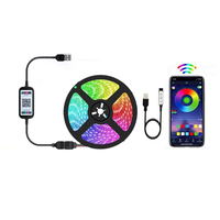 Tira de Luces LED inteligente, cinta de Luz de fondo de 1M, 2m, 3m, 5M, BT, Control por aplicación, sincronización de música, 5050 RGB, 5V, USB, TV