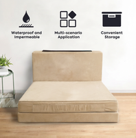 Surmatelas pliable portable en gel de 4 pouces avec housse en éponge haute élasticité pour dormir